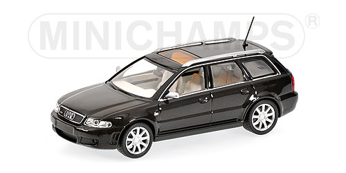 Audi A4 Avant (B5, Typ 8D), Modell 1996-2001, schwarz, Minichamps, 1:43,  Werbeschachtel, Produktarchiv, Online-Shop
